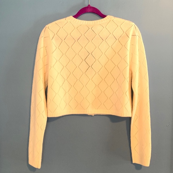 Ivory Cashmere Cropped Cardigan - Picture 4 of 13